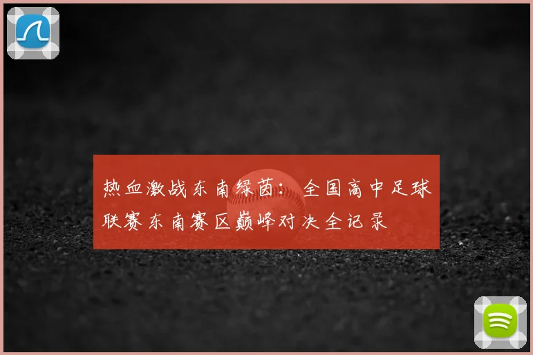 热血激战东南绿茵：全国高中足球联赛东南赛区巅峰对决全记录
